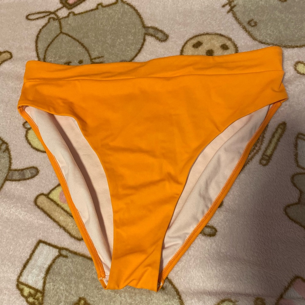 High Waisted Orange Bikini Bottoms